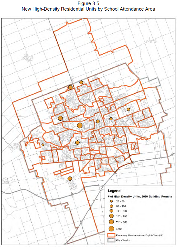 Figure 3-5: New High-Density Residential Units by School Attendance Area