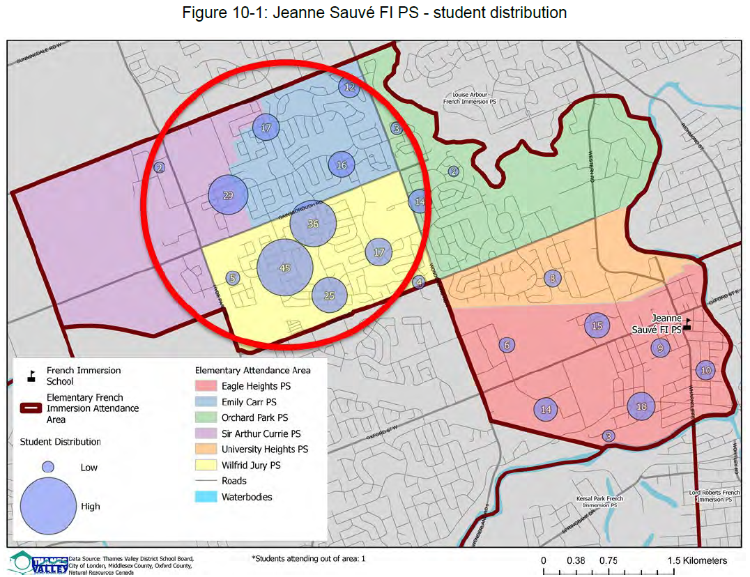 Figure 10-1: Jeanne Sauve FI PS - Student Distribution