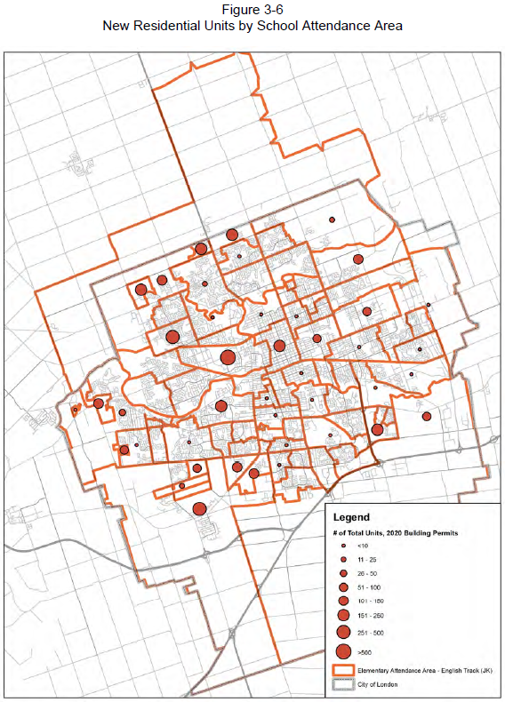 Figure 3-6: New Residential Units by School Attendance Area